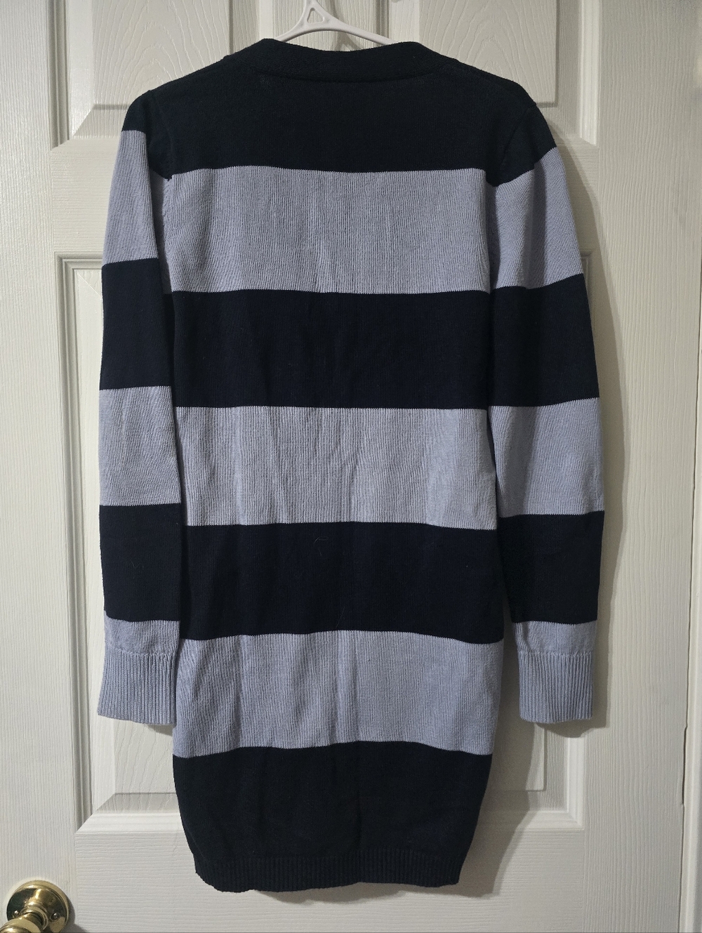 Y2K Lacoste Rugby Stripe Tunic Length Button Down Cotton Knit Cardigan Sweater. - Picture 8 of 12